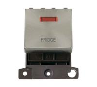 Click MiniGrid MD023BS-FD 20A DP Ingot Switch + Neon "Fridge" - Brushed Stainless