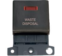 Click MiniGrid MD023BZ-WD 20A DP Ingot Switch Module + Neon "Waste Disposal" - Matt Bronze