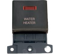 Click MiniGrid MD023BZ-WH 20A DP Ingot Switch Module + Neon "Water Heater" - Matt Bronze