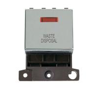 Click MiniGrid MD023CH-WD 20A DP Ingot Switch + Neon "Waste Disposal" - Polished Chrome