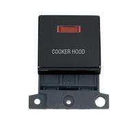 Click MiniGrid MD023MB-CH 20A DP Ingot Switch + Neon "Cooker Hood" - Matt Black