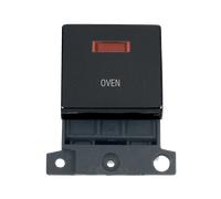 Click MiniGrid MD023MB-OV 20A DP Ingot Switch + Neon "Oven" - Matt Black