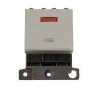 Click MiniGrid MD023PN-OV 20A DP Ingot Switch + Neon "Oven" - Pearl Nickel
