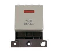 Click MiniGrid MD023PN-WD 20A DP Ingot Switch + Neon "Waste Disposal" - Pearl Nickel