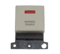 Click MiniGrid MD023PN-WDR 20A DP Ingot Switch + Neon "Warming Drawer" - Pearl Nickel