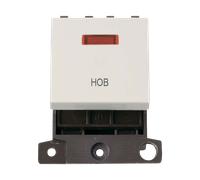 Click MiniGrid MD023PW-HB 20A DP Ingot Switch + Neon "Hob" - Polar White