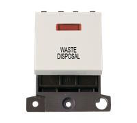 Click MiniGrid MD023PW-WD 20A DP Ingot Switch + Neon "Waste Disposal" - Polar White