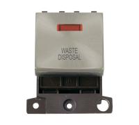 Click MiniGrid MD023SC-WD 20A DP Ingot Switch + Neon "Waste Disposal" - Satin Chrome