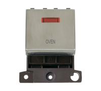 Click MiniGrid MD023SS-OV 20A DP Ingot Switch + Neon "Oven" - Stainless Steel