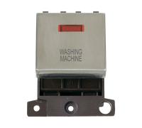 Click MiniGrid MD023SS-WM 20A DP Ingot Switch + Neon "Washing Machine" - Stainless Steel
