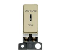 Click MiniGrid MD029BR 10AX DP Keyswitch Ingot Module "Emergency Test" - Polished Brass