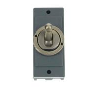 Click MiniGrid MD9102AB 10AX 2 Way Toggle Switch Module - Antique Brass