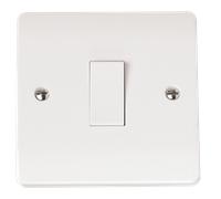 Click Mode CMA010 White Moulded 10AX 1 Gang 1 Way Plate Switch
