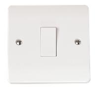 Click Mode CMA011 White Moulded 10AX 1 Gang 2 Way Plate Switch