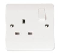 Click Mode CMA035 White Moulded 13A 1 Gang DP Switched Socket Outlet