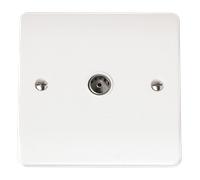 Click Mode CMA065 White Moulded Single Non-Isolated Coaxial Outlet