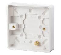 Click Mode CMA080 White Moulded 1 Gang 16mm Deep Pattress Box with Earth Terminal