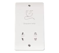 Click Scolmore Mode 1 Gang Dual Voltage Shaver Socket Polar White - CMA100