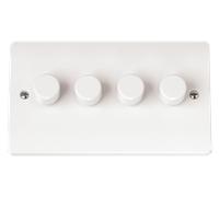 Click Mode CMA148 White Moulded 4 Gang 2 Way 250Va Dimmer Switch