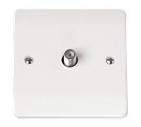 Click Mode CMA156 White Moulded Single Non-Isolated Satellite Outlet