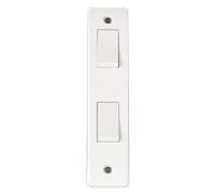 Click Mode CMA172 White Moulded 10AX 2 Gang 2 Way Architrave Switch