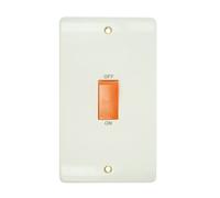 Click Mode CMA202 45A 2 Gang White Cooker Switch