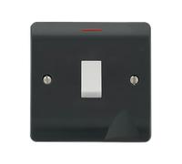 Click Mode CMA2023AG Part M 20A Double Pole Switch with LED & Flex Outlet - Anthracite Grey