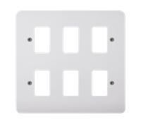 Click Mode CMA20506 White Moulded 6 Gang GridPro Frontplate