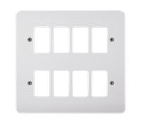 Click Mode CMA20508 White Moulded 8 Gang GridPro Frontplate
