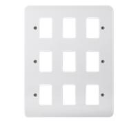 Click Mode CMA20509 White Moulded 9 Gang GridPro Frontplate