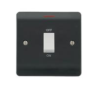 Click Mode CMA2501AG Part M 50A 1 Gang Double Pole Switch with White Rocker & LED - Anthracite Grey