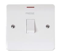 Click Mode CMA2623-FD White Moulded 20A Double Pole Switch with LED - Fridge Etching