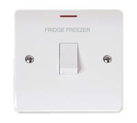 Click Mode CMA2623-FF White Moulded 20A Double Pole Switch with LED - Fridge Freezer Etching