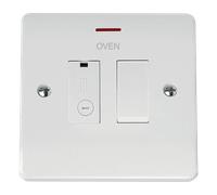 Click Mode CMA2652-OV White Moulded 13A DP Switched Lockable Fused Connection Unit with LED - Oven Etching