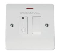 Click Mode CMA2652-WD White Moulded 13A DP Switched Lockable Fused Connection Unit with LED - Waste Disposal Etching