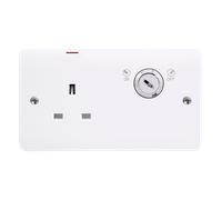 Click Mode CMA2675 White Moulded 13A 1G Double Pole Key Lockable Socket with LED (Twin Earth)
