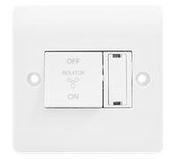 Click Mode CMA3020 White Moulded 10A 3 Pole Fan Isolation Plate Switch + 3A Fuse