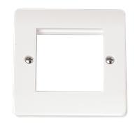 Click Mode CMA311 White Moulded 2G New Media Unfurnished Plate - 2 Apertures