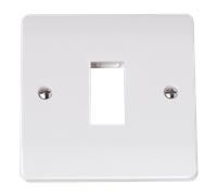 Click Mode CMA401 White Moulded 1 Gang MiniGrid Unfurnished Plate - 1 Aperture
