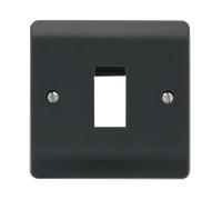 Click Mode CMA401AG Part M 1G Single Aperture MiniGrid Unfurnished Front Plate - Anthracite Grey