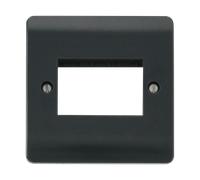 Click Mode CMA403AG Part M 1G Triple Aperture MiniGrid Unfurnished Front Plate - Anthracite Grey