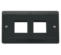 Click Mode CMA404AG Part M 2G (2 x 2) Aperture MiniGrid Unfurnished Front Plate - Anthracite Grey