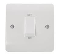 Click Mode CMA500 White Moulded 45A 1G Double Pole Plate Switch + White Rocker