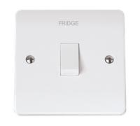Click Mode CMA622-FD White Moulded 20A Double Pole Switch - Fridge Etching
