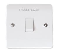 Click Mode CMA622-FF White Moulded 20A Double Pole Switch - Fridge Freezer Etching