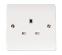 Click Mode CMA630 White Moulded 13A 1G Socket Outlet with Twin Earth Terminals