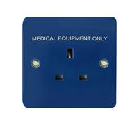 Click Mode CMA630BL 13A 1G Socket Outlet with Twin Earth Terminals - Blue (Medical Equipment Only)