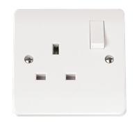 Click Mode CMA635 White Moulded 13A 1G DP Switched Socket + Twin Earth Terminals