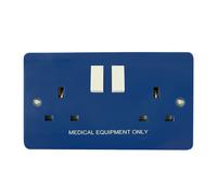 Click Mode CMA637BL 13A 2G DP Switched Clean Earth Socket - Blue (Medical Equipment Only)