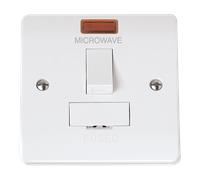 Click Mode CMA652-MW White Moulded 13A DP Switched Fused Connection Unit with Neon - Microwave Etching